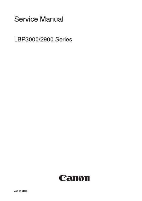 Canon Lbp3000 2900 Series Service Manual