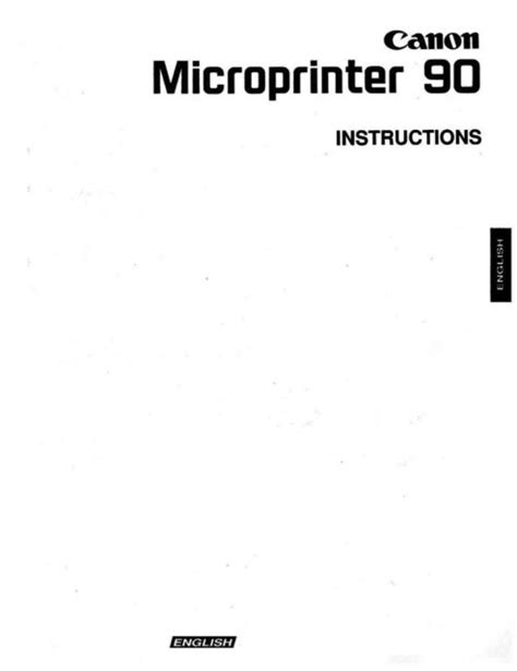 Canon Mp60 Microprinter Service And Repair Manual