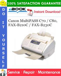 Canon Multipass C70 C80 Fax B210c Fax B230c Service Manual Parts Catalog