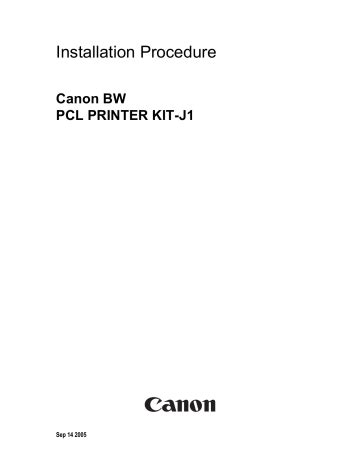 Canon Pcl Printer Kit Af1 Service Manual