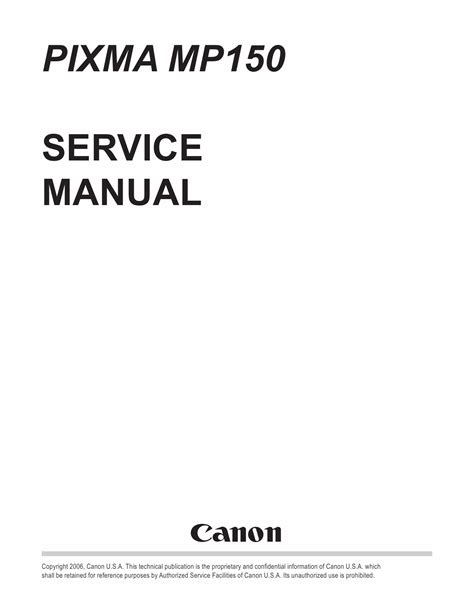 Canon Pixma Mp150 Mp 150 Printer Service Manual