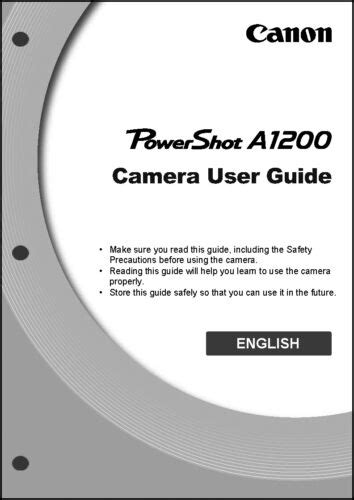 Canon Powershot A1200 Digital Camera Manual
