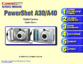 Canon Powershot A30 And A40 Digital Camera Service Repair Manual Download