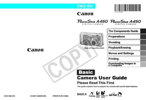 Canon Powershot A460 User Manual