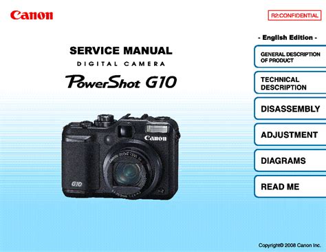 Canon Powershot G10 Full Service Manual Repair Guide