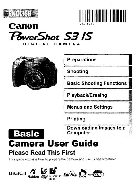 Canon Powershot S3is Instruction Manual