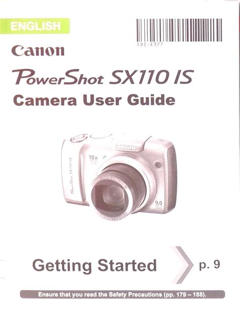 Canon Powershot Sx110 Is User Manual