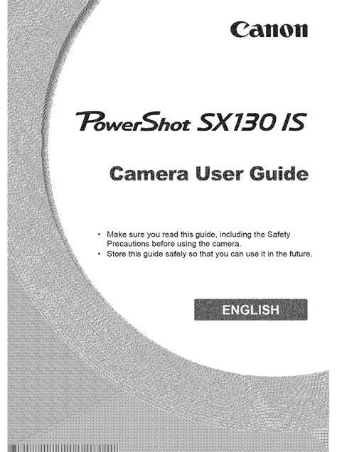 Canon Powershot Sx130 Is Instruction Manual