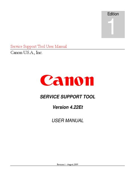 Canon Service Support Tool V4 22et User Manual