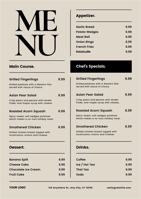 Canva Food Menu Templates