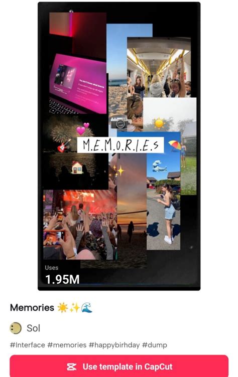 Capcut Template Memories