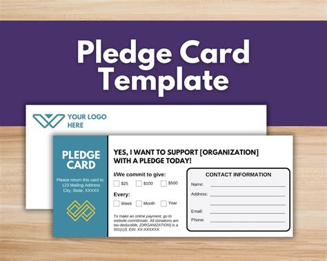 Capital Campaign Pledge Card Template