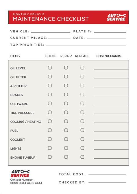 Car Maintenance Template
