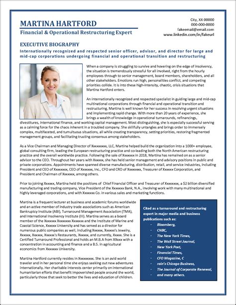 Career Biography Sample