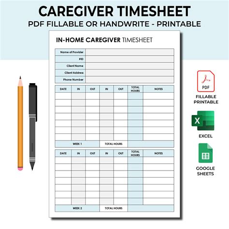 Caregiver Timesheet Template