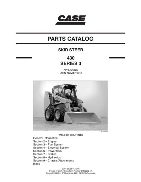 Case 430 Skid Steer Loader Service Parts Catalogue Manual Instant Download