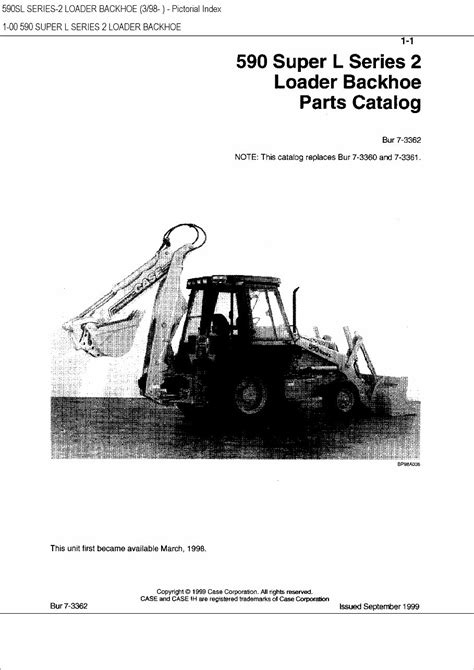 Case 590 Super L Series 2 Backhoe Parts Catalog Manual