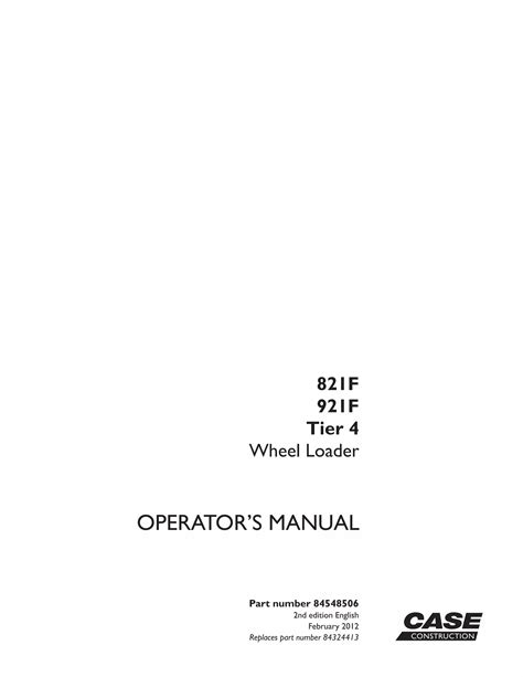 Case 821f Tier 4 921f Tier 4 Wheel Loader Service Repair Manual Download