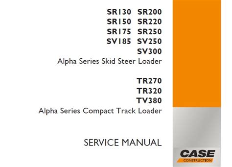 Case Alpha Series Skid Steer Loader Compact Track Loader Service Repair Manual