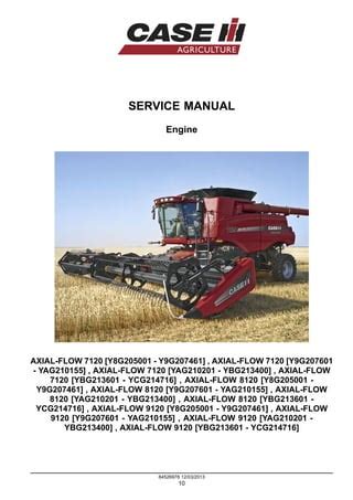 Case Axial Flow 7120 8120 9120 Combines Service Workshop Manual Download