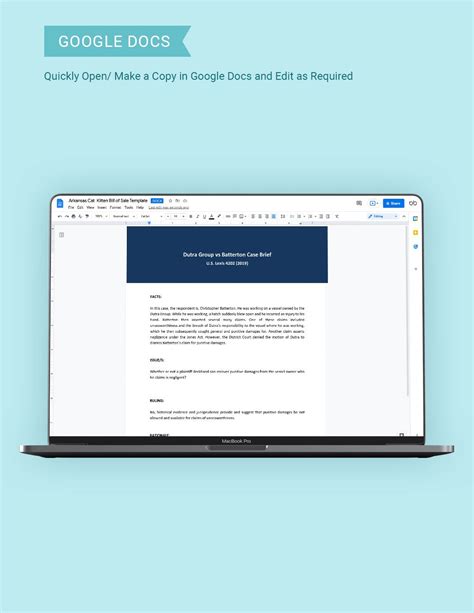 Case Brief Template Google Docs