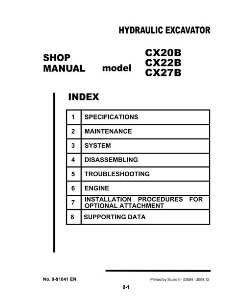 Case Cx20b Cx22b Cx27b Hydraulic Excavator Service Repair Manual Download