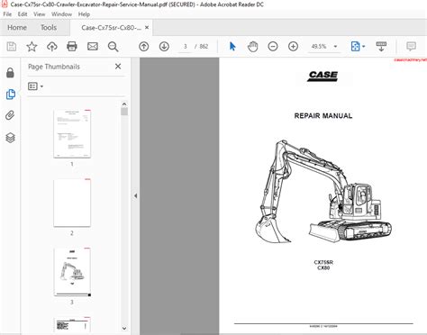 Case Cx75sr Cx80 Crawler Excavators Service Repair Manual