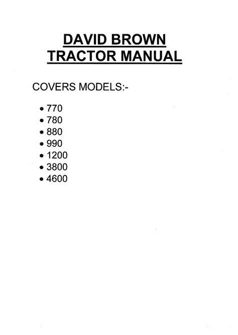 Case David Brown Tractor 770 780 880 990 1200 3800 4600 Workshop Service Repair Manual