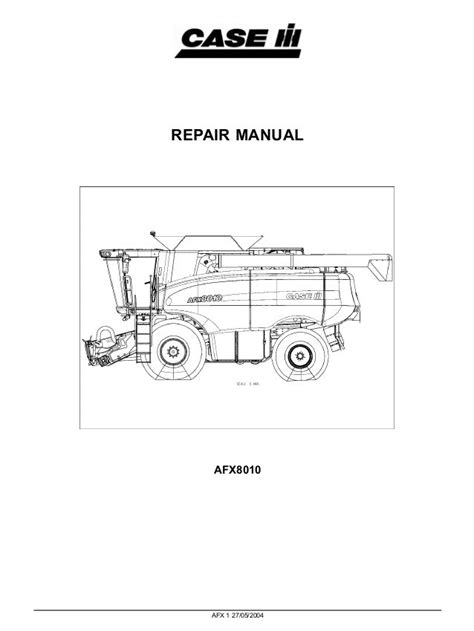 Case Ih Afx8010 Combine Harvest Salvage Service Repair Manual Instant Download