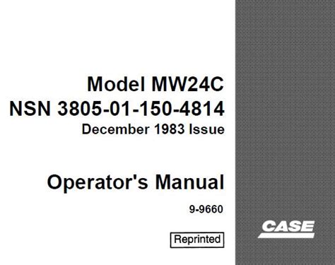 Case Mw24c Wheel Loader 3 Manuals Maintenance Service Operators Parts Manual Download