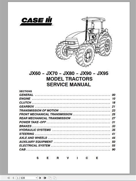 Case Tractors Jx60 Jx70 Jx80 Jx90 Jx95 Master Service Manual