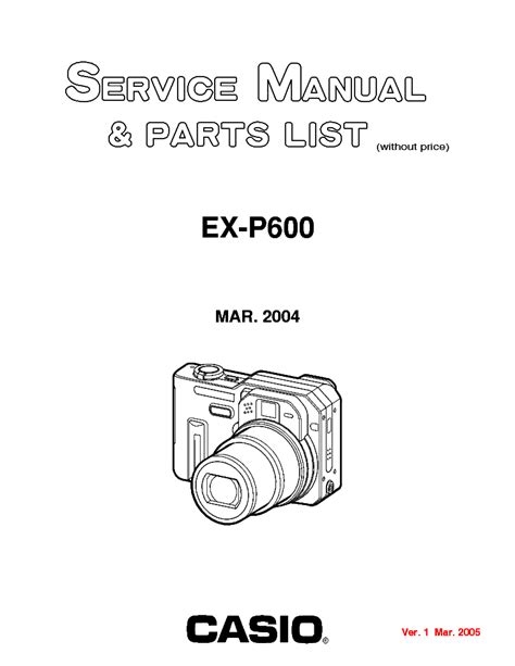 Casio Exilim P600 Service Repair Manual