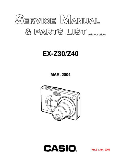 Casio Exilim Z30 Z40 Service Repair Manual