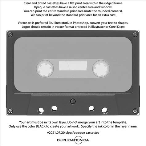 Cassette Tape Insert Template