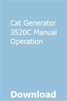 Cat Generator 3520c Manual Operation