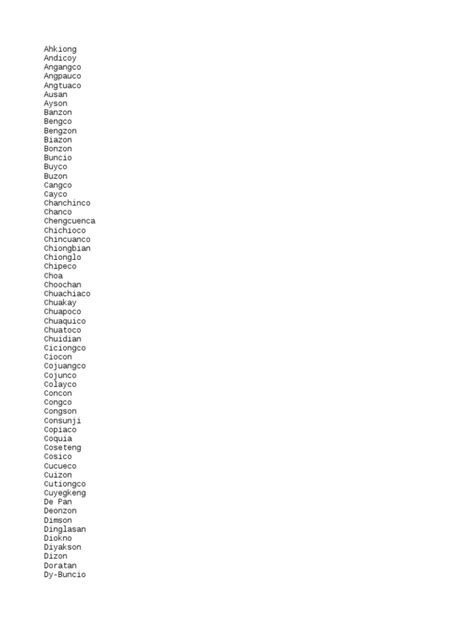 Catalogo De Apellidos