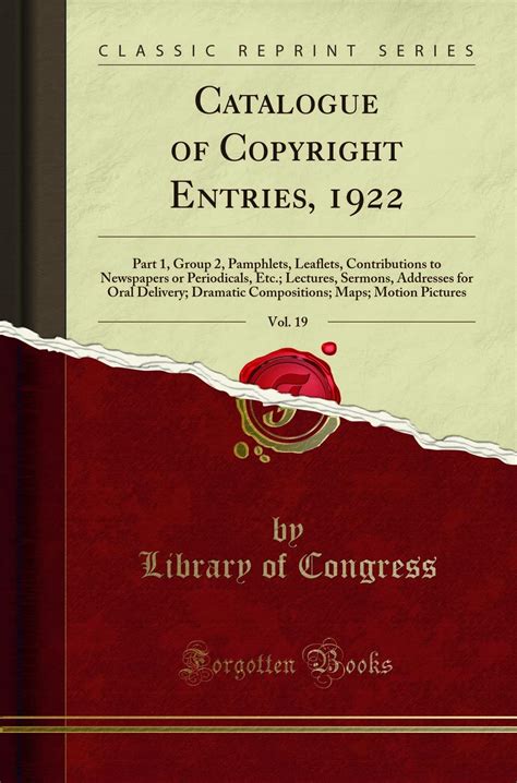 Catalogue Of Copyright Entries