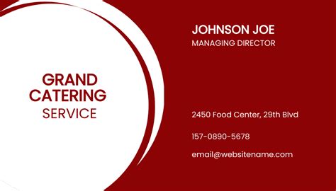Catering Business Card Template