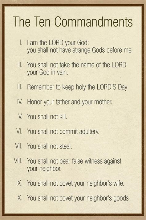 Catholic 10 Commandments Printable