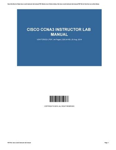 Ccna 3 lab manual instructor version