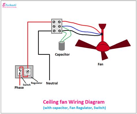 Ceiling Fan Motor Capacitor Wiring Diagram