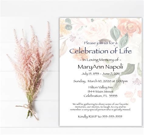 Celebration Of Life Invitations Templates