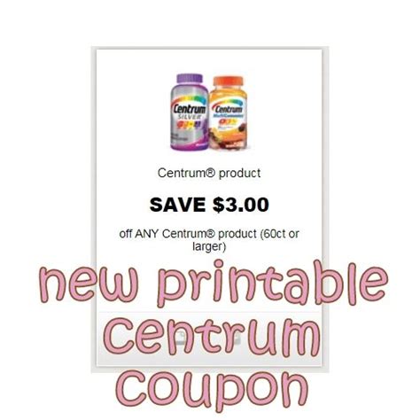 Centrum Coupon 4 Printable Free