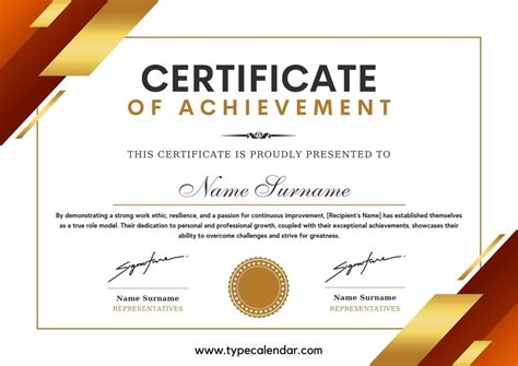 Certification Of Achievement Template