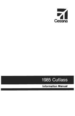 Cessna 172q Cutlass Cutlass Ii Service Manual Parts Manuals 1977 1986 Download