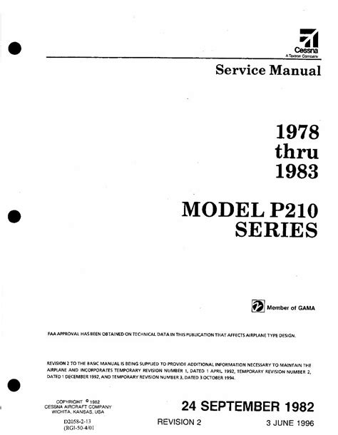 Cessna P210 Service Manual 1978 1983 D2058 2 13