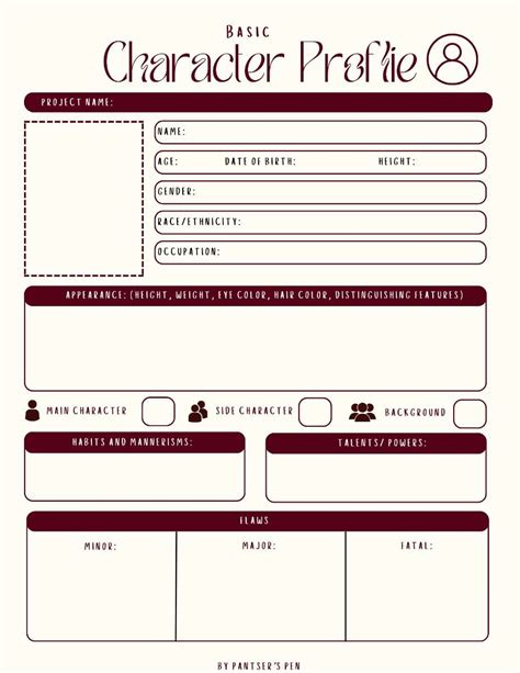 Character Template Sheet