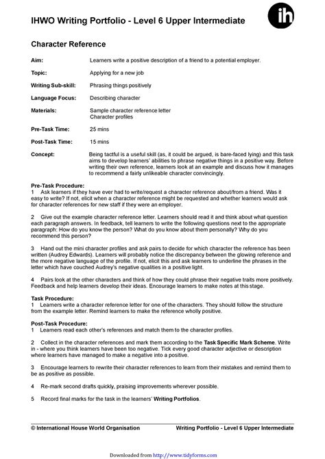 Character Witness Template