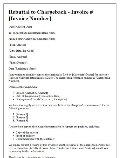 Chargeback Response Templates