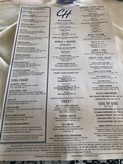 Chart House Melbourne Florida Menu